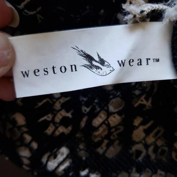 Weston Wear by Anthropologie Black Lace and Cream Pencil Skirt Small - Picture 12 of 13